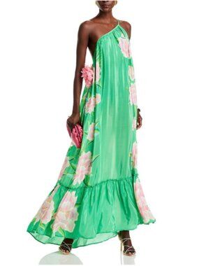 Farm Rio Floral Vibing Maxi Dress Green Women's Size XL
